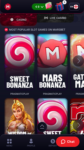 Marsbet Casino Mobile Games