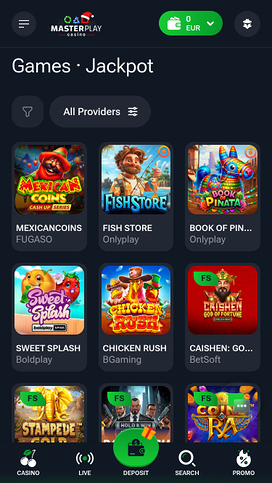 Masterplay Casino Mobile jackpot