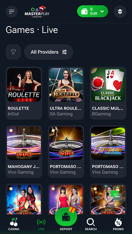 Masterplay Casino Mobile Live dealer
