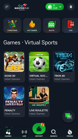 Masterplay Casino Mobile virtual sports