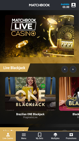 Matchbook Casino Mobile live dealer