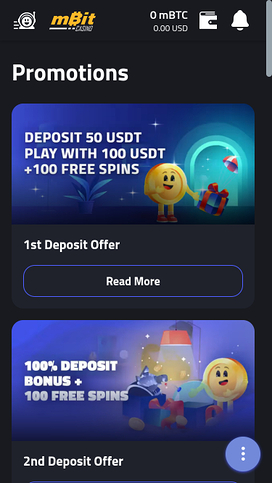 mBit Casino Mobile Promotions