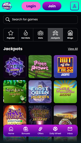 Mega Reel Casino Mobile jackpot