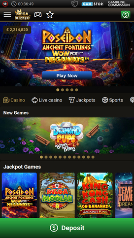 Mega Riches Casino Homepage Mobile