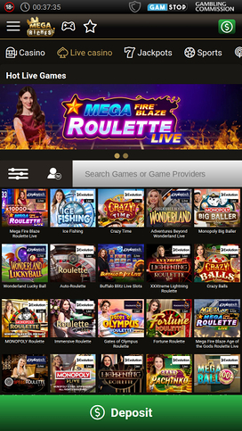 Mega Riches Casino Mobile Live dealer