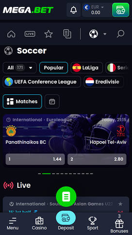 Mega.Bet Casino Mobile Sports