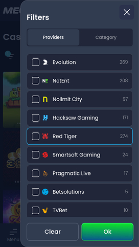 Mega.bet Casino Mobile Game Developers