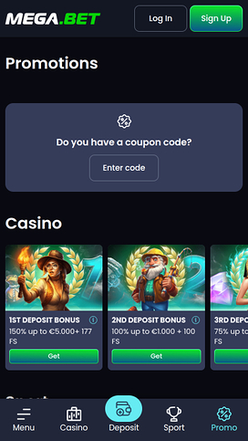 Mega.bet Casino Mobile Promotions