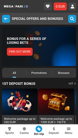 Megapari Casino Mobile Promotions