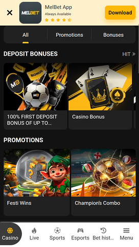 Melbet Casino Mobile Promotions
