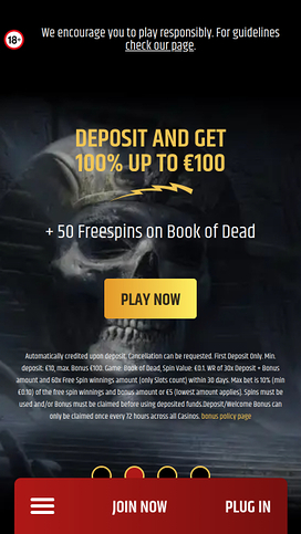 Metal Casino Mobile Homepage