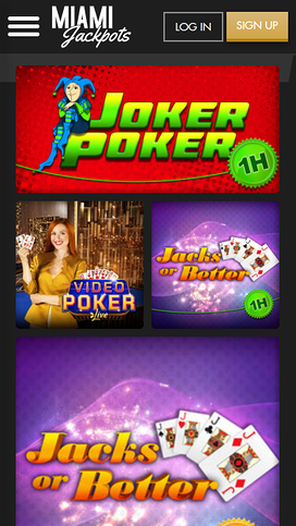 Miami Jackpots Casino Mobile Video Poker