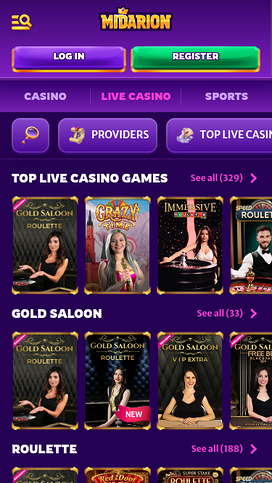 Midarion Casino Live Dealer Mobile