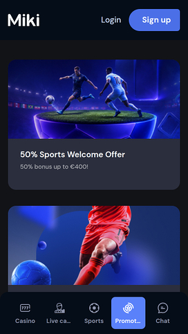 Promociones de Miki Casino para móviles