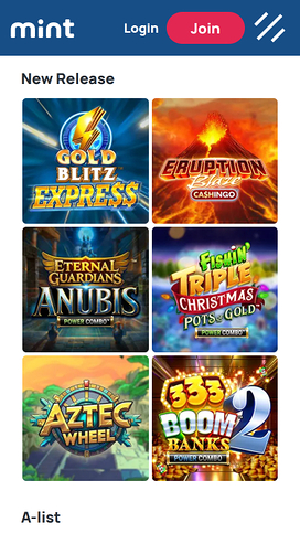 Mint Bingo Casino Mobile Games