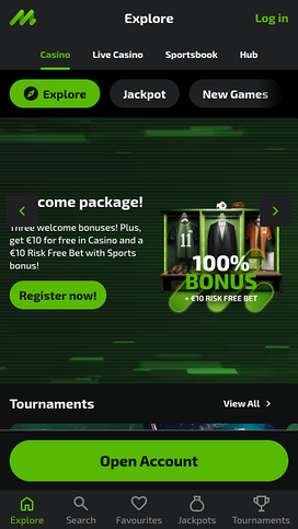 Mobilebet Casino Mobile Homepage