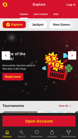 MobileSpin Casino Mobile Homepage