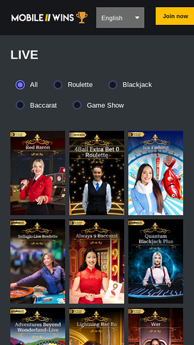 MobileWins Casino Mobile Live Dealer