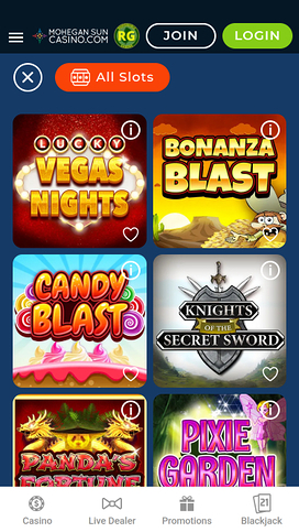 Mohegan Sun Casino Mobile Games