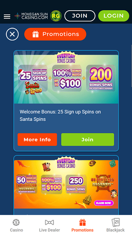 Mohegan Sun Casino Mobile Promotions