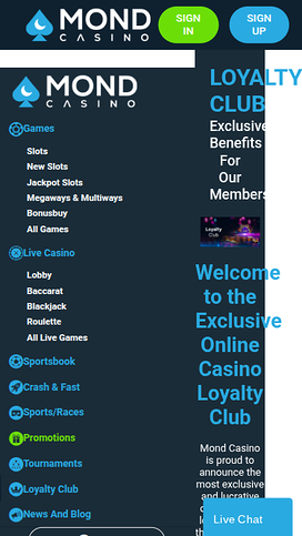 Mond Casino Mobile VIP Program