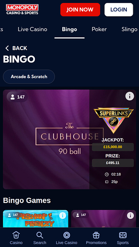 Monopoly Casino Mobile Bingo