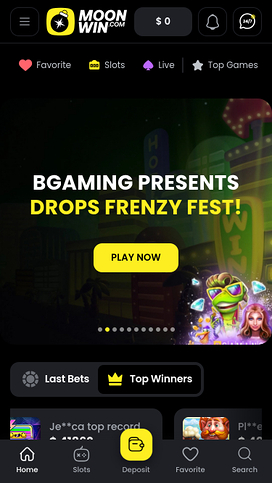 Moonwin Casino Mobile Homepage