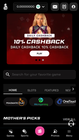 Motherland Casino Mobile Homepage