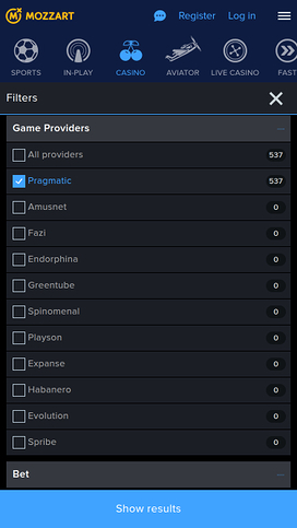 Mozzart Casino Mobile Game Developers