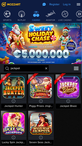 Mozzart Casino Mobile Jackpot