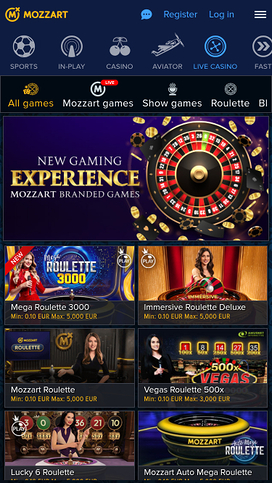 Mozzart Casino Mobile Live Dealer