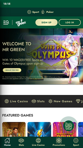 Mr Green Casino Mobil hemsida