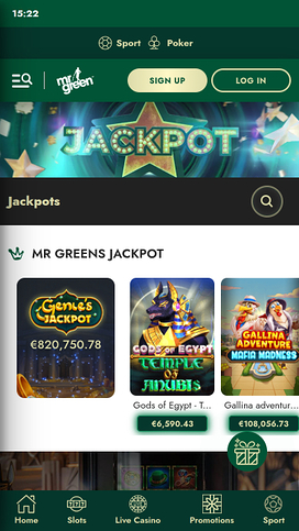 Mr Green Casino Mobil Jackpott