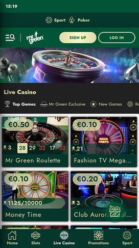 Mr Green Casino Mobil Live Dealer