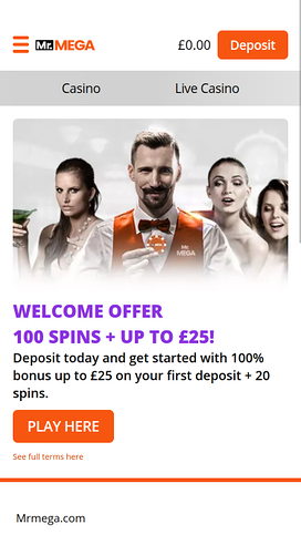 Mr Mega Casino Mobile Promotions