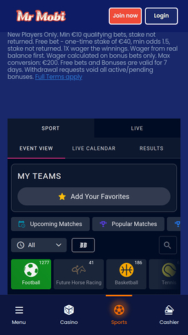 Mr Mobi Casino Mobile Sportsbook