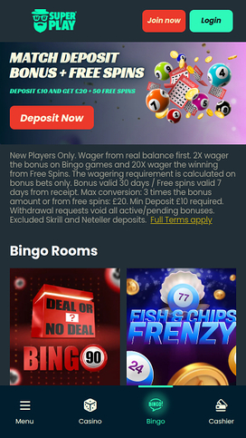 Mr SuperPlay Casino Mobile Bingo