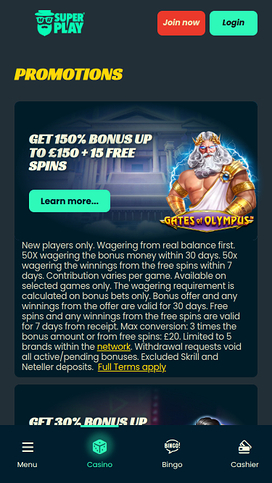 Mr SuperPlay Casino Mobile Promotions