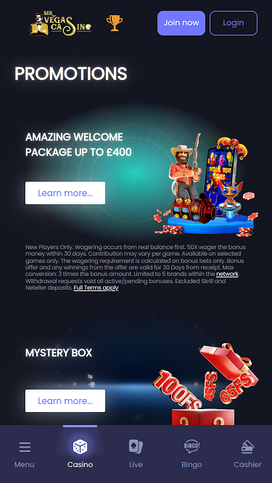 Mr Vegas Casino Mobile Promotions