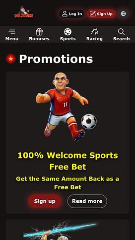 Página móvil de promociones del casino Mr Jones