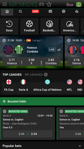 MrVegas Casino Mobile Sportsbook