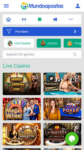 Mundoapostas Casino Mobile live dealer