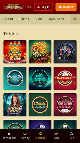 Music Hall Casino Mobile Table Games