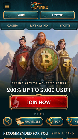 My Empire Casino Mobile Homepage
