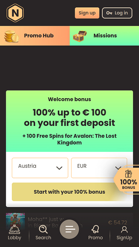 National Casino Mobile Homepage