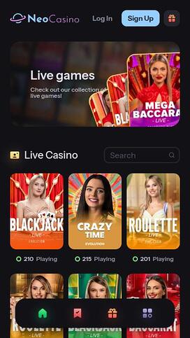 NeoCasino Live Dealer Mobile