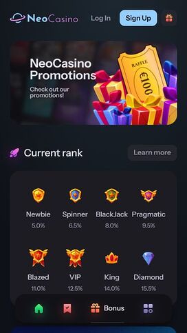 Promociones móviles de NeoCasino
