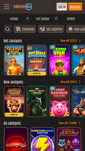Neon54 Casino Mobile Jackpot