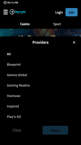 Neptune Play Casino Mobile Game Developers