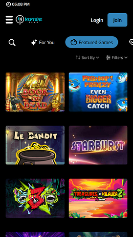 Neptune Play Casino Mobile Games